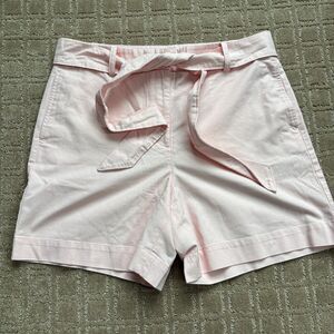 Talbots Tie Front Shorts Women's 10 Light Pink Cotton Spring Easter Travel NWT